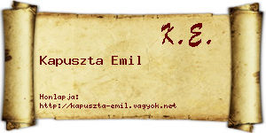 Kapuszta Emil névjegykártya
